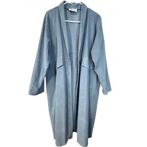 Donna Donna Women's Gray Corduroy Long‎ Duster Kimono Jacket Made in Italy Large